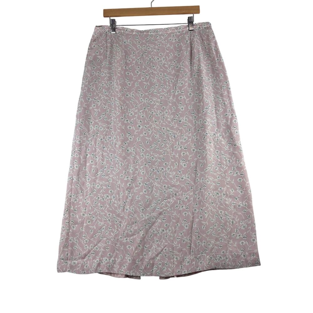 Vintage Casual Corner Annex Midi Skirt Women's 16/34" Petal Pink Ditsy Floral